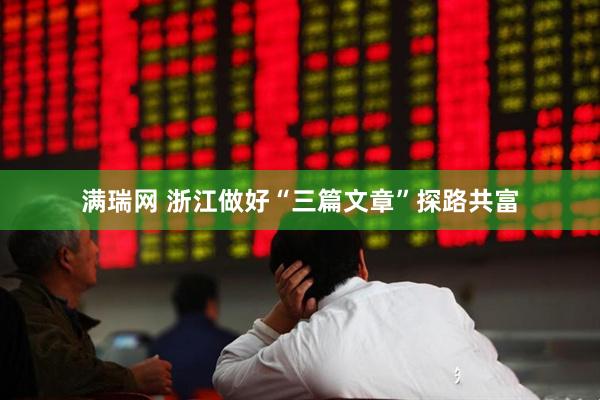 满瑞网 浙江做好“三篇文章”探路共富