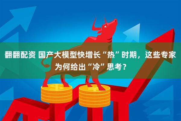 翻翻配资 国产大模型快增长“热”时期，这些专家为何给出“冷”思考？